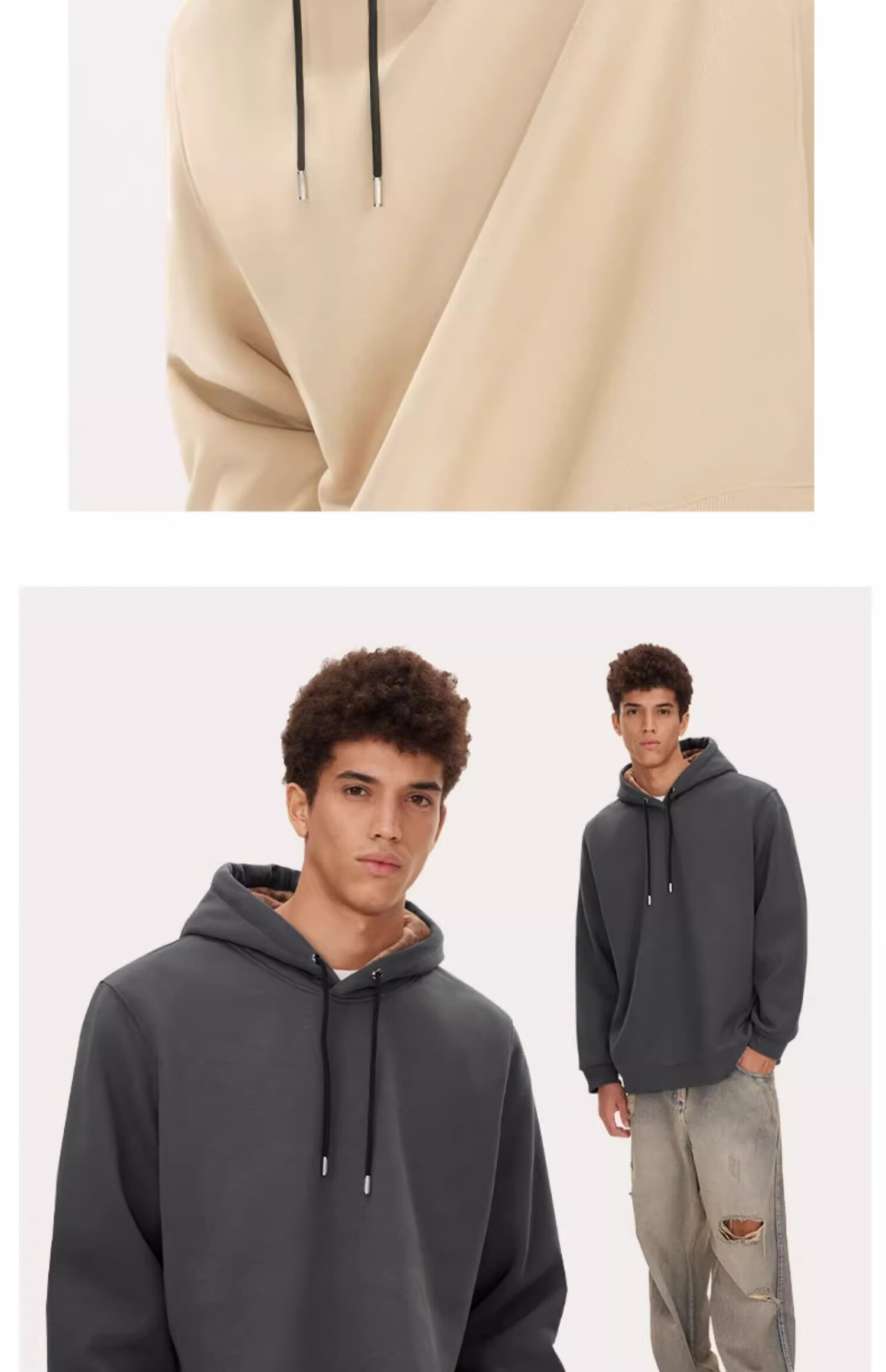 GENIOLAMODE Fleece-Lined Sweatshirt for Men, Winter Thick Warm Casual Loose Hoodie Pullover Trendy for Teenagers, Black, Size L 12