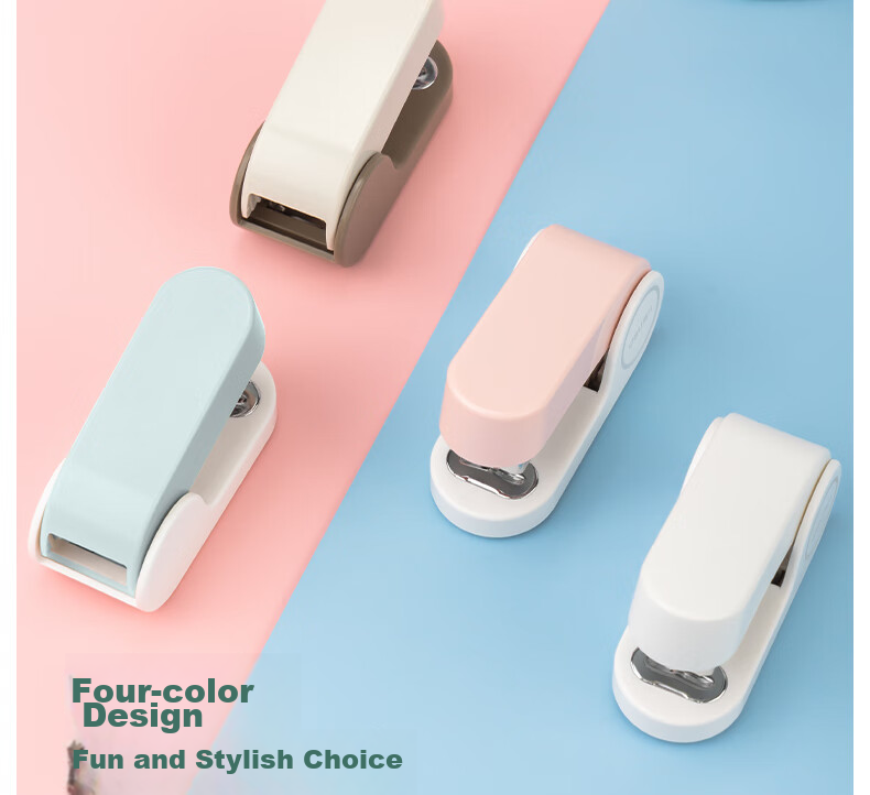 Deli [Back to School Stationery] Mini Stapler, Lightweight And Portable for Students' Office Use, Macaron Color Stapler/Binder/Stapling Machine, White 4