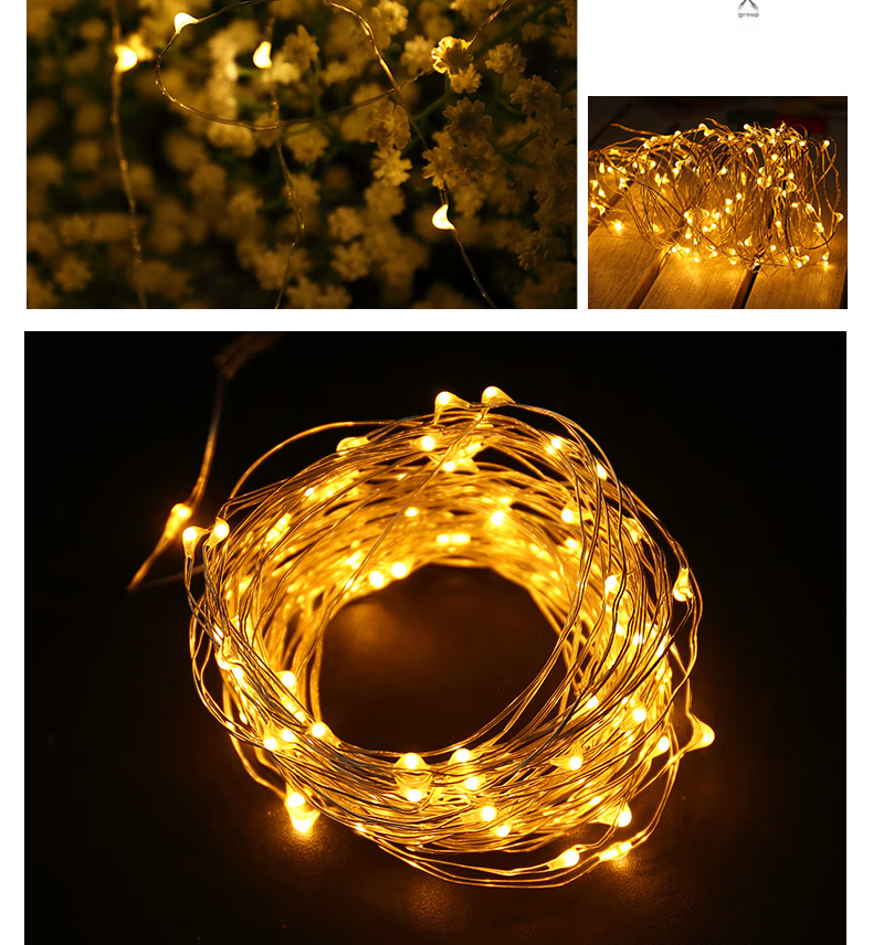 Gongxun Rose Flower Colorful String Lights Surprise Proposal Wedding Room Indoor Decoration Bedroom Atmosphere Scene Setup 20 Lights 10