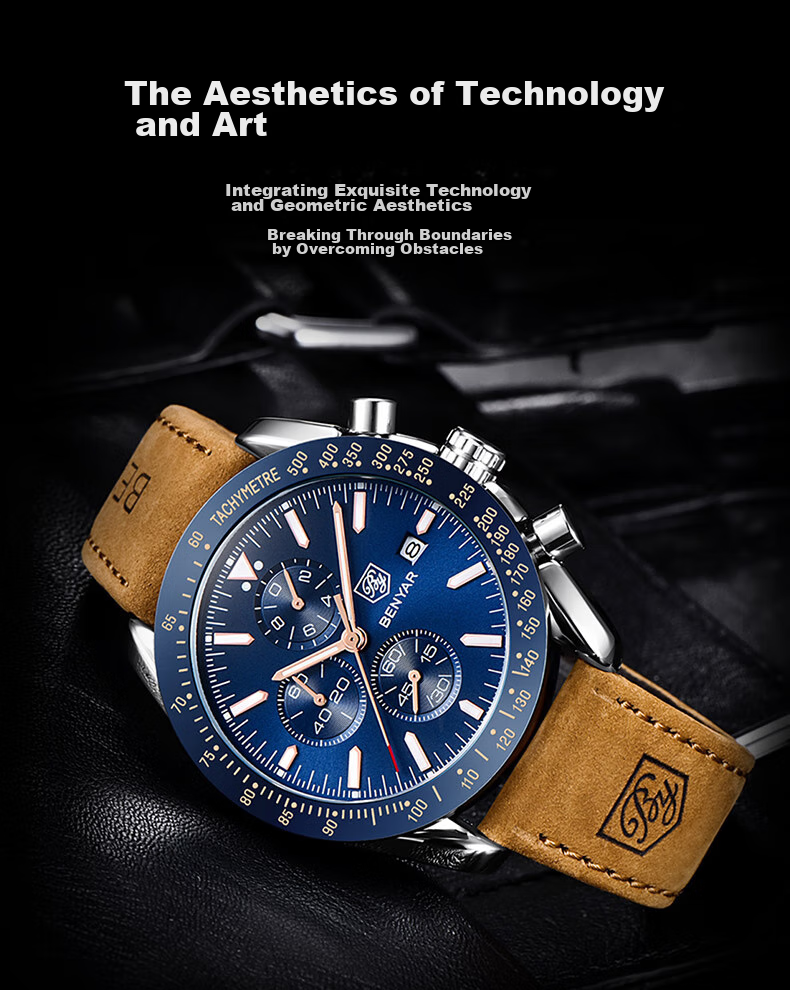 TSAR BOMBA Benyar Men's Quartz Watch Casual Business Self-Gift for Boyfriend, Student Exam Watch Father's Day Gift 6