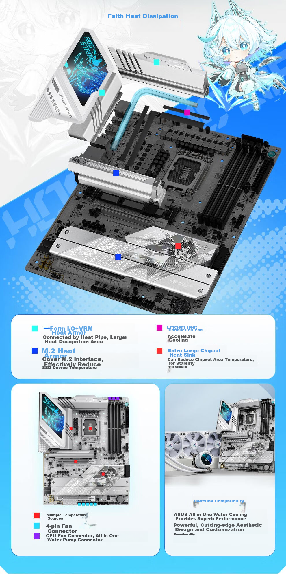 ROG STRIX Z890-A GAMING WIFI Chuixue Motherboard, Supports CPU 285K/265K/270K (Intel Z890/LGA 1851) 10