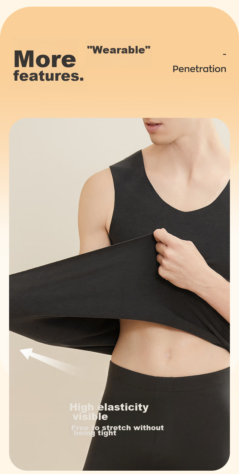 MiiOW [De Rong Heat-Raising 8.2°C] 2026 New Seamless Warm Vest for Men, Antibacterial Undershirt Sleeveless V-Neck 12