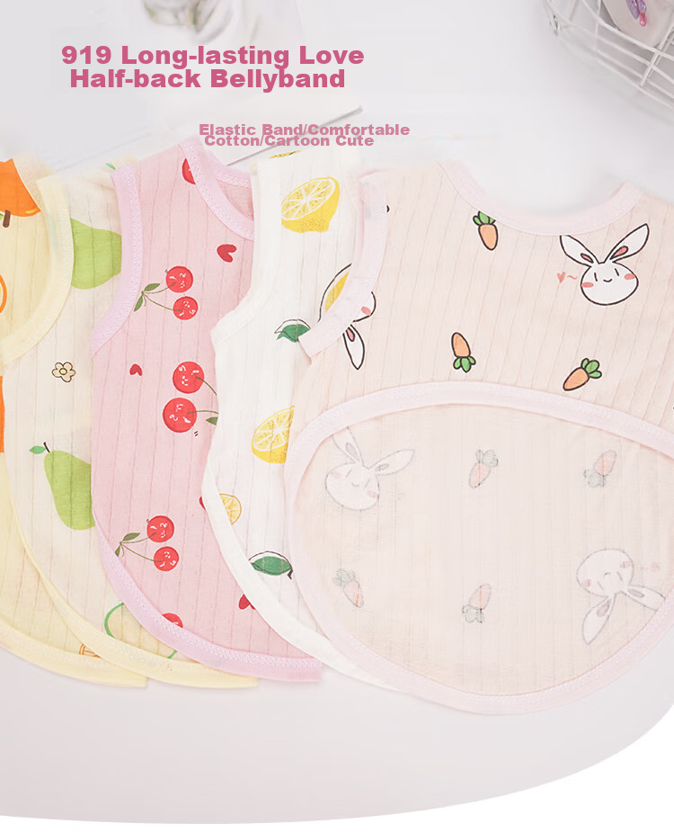 9I9 Baby Belly Cover, Summer Pure Cotton, Stomach Protection, Cold Prevention Sleeping Bag, Baby Vest, Four Seasons Half-Back Shirt, Newborn Belly Wrap, Lemo 1