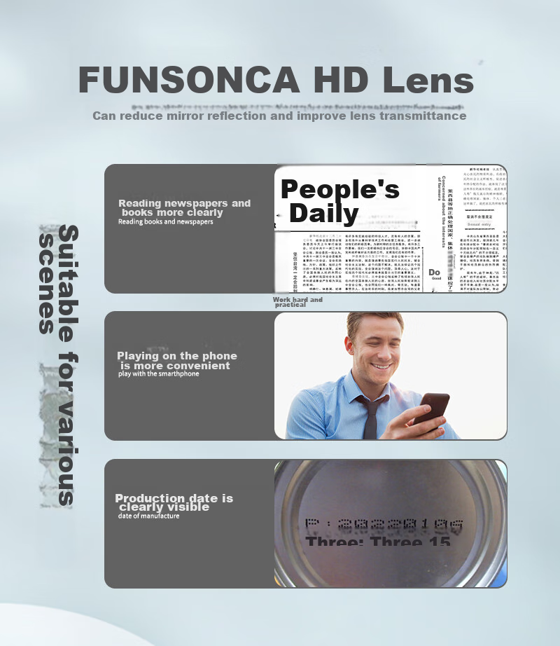 Funsonca High-Definition Green Film Semi-Rimless Metal Reading Glasses for Men And Women, Business-Style Durable Comfortable Fashion Classic Style 100 Degrees 6