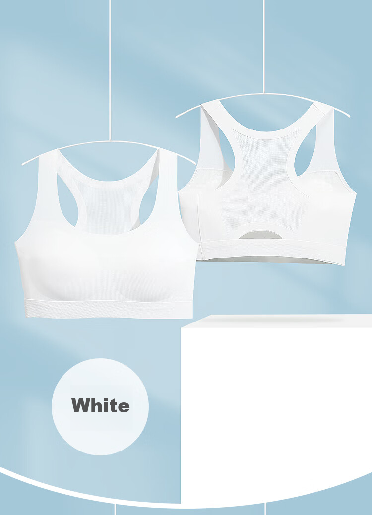 Hodohome Girls' Underwear, Puberty Stage Two Mesh Breathable Bra, Seamless Wireless Vest, 026 Blue B85 15