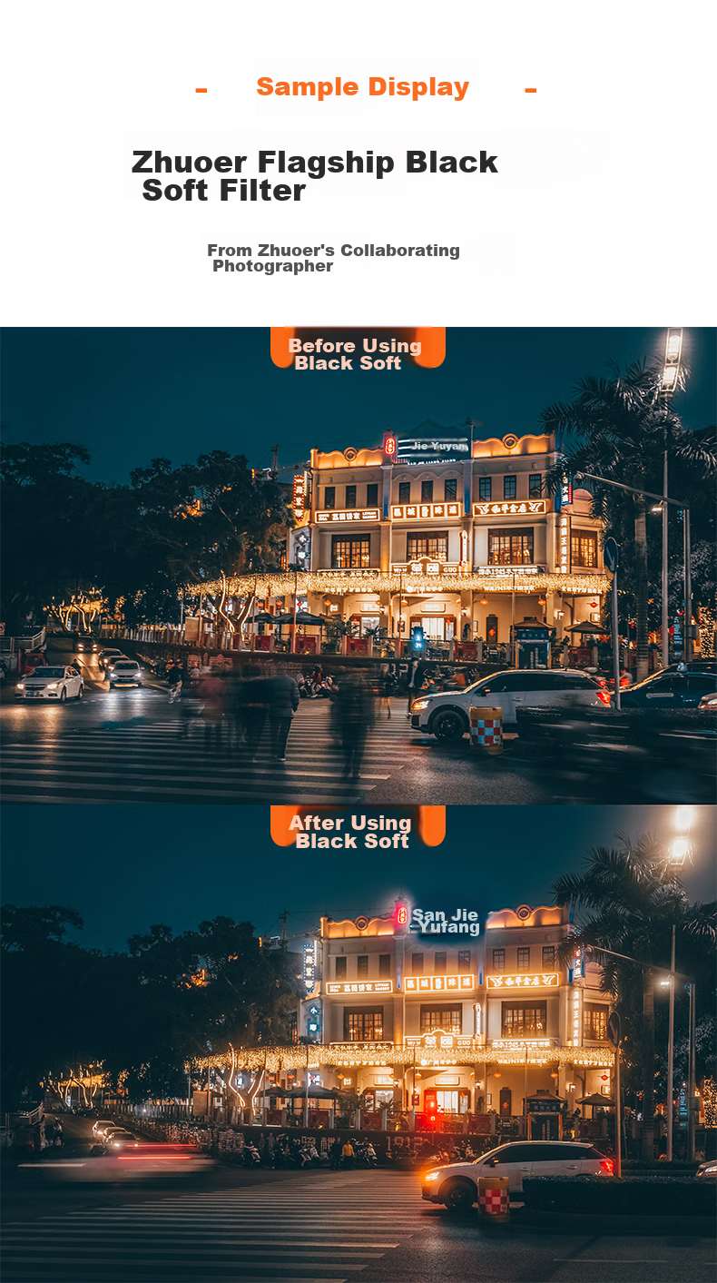 Zhuoer Hui Series Black Soft Filter, Quarter Size 49mm, Soft Focus Lens, 28-Layer Coated Anti-Scratch, Suitable for Canon Sony DSLR Cameras, Waterproof Anti-Scratch Ultra-Clear Portrait Soft Light Filter 13