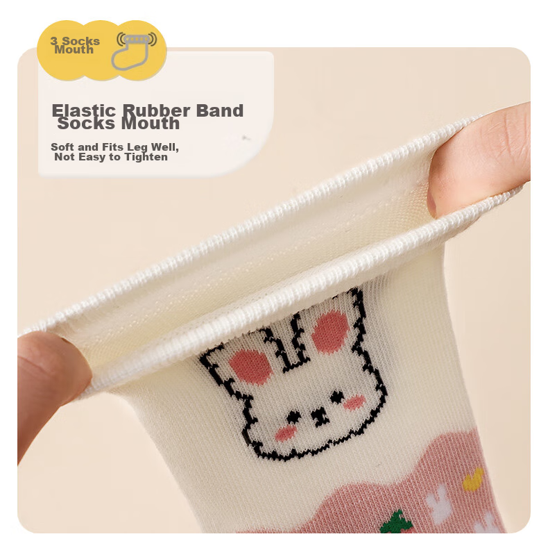 LangSha Children's Socks, Girls' Spring Autumn Winter Long Socks, Comfortable Sweat-Absorbing Breathable, for Older Children, Cute Sports Girls' Cotton Socks 10
