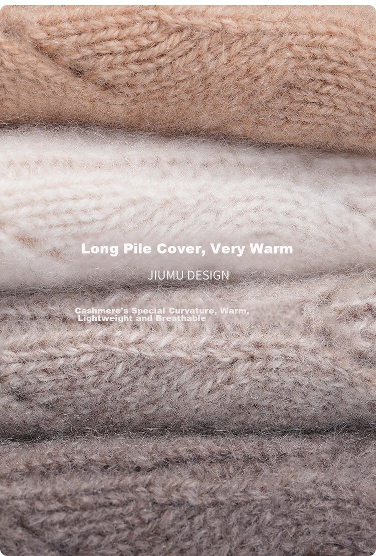 JIUMU Cashmere Warm Knit Hat, Autumn And Winter Woolen Cap, Cold Hat, Winter Hat, Outdoor Ear Protection Cold Cap for Women in Winter 7
