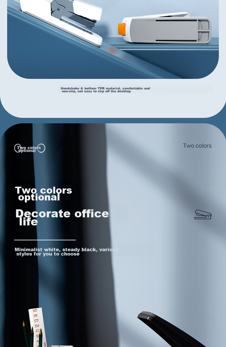 Deli (Deli) 40-Page Low-Effort Stapler, Anti-Jam Function, Pop-Up Staple Channel, Office Supplies, White 6