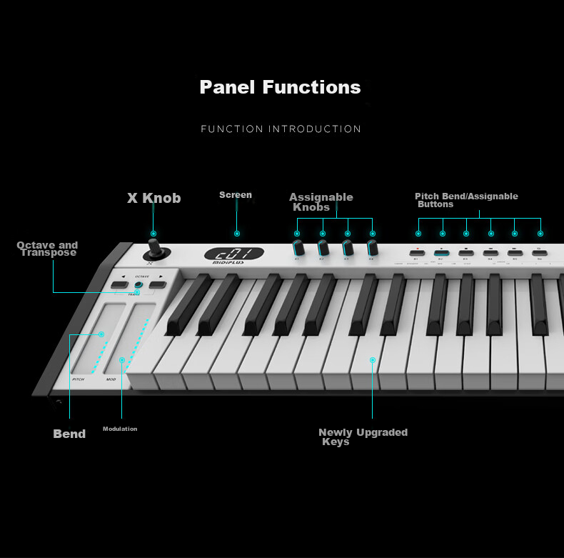 Midiplus X8III Upgraded Version, 88-Key Electronic Music Controller, Professional Composition Midi Keyboard 12