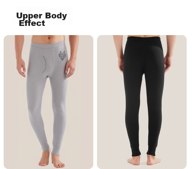 SEPTWOLVES [100% Cotton Antibacterial 2-Pack] Men's Thermal Underwear, Pure Cotton Antibacterial Warm Base Layer Pants 31