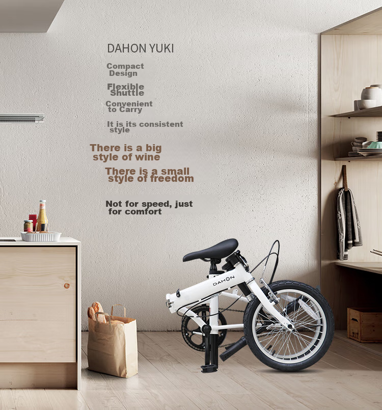DAHON Folding Bicycle, 16-Inch YUKI Ultra-Light Mini Portable Commuter Bike for Men And Women, KT610, Black 2