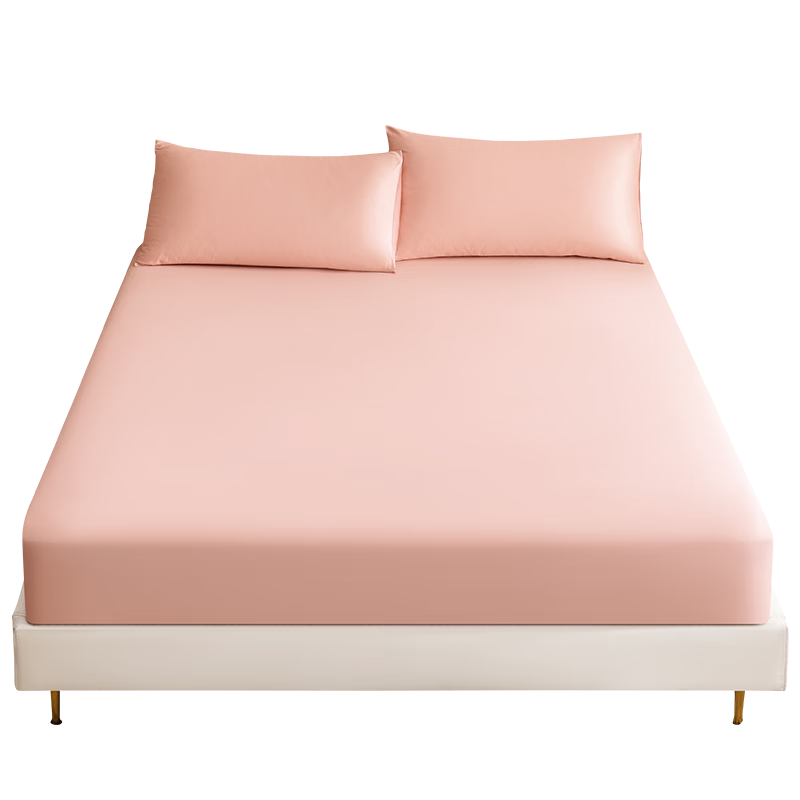 JD Original 60-Count Long-Staple Cotton Sateen Fitted Sheet, Class A Pure Cotton Bed Cover, All-Cotton Mattress Protector, for 1.8-Meter Bed, Cherry Blossom Cheese Patter