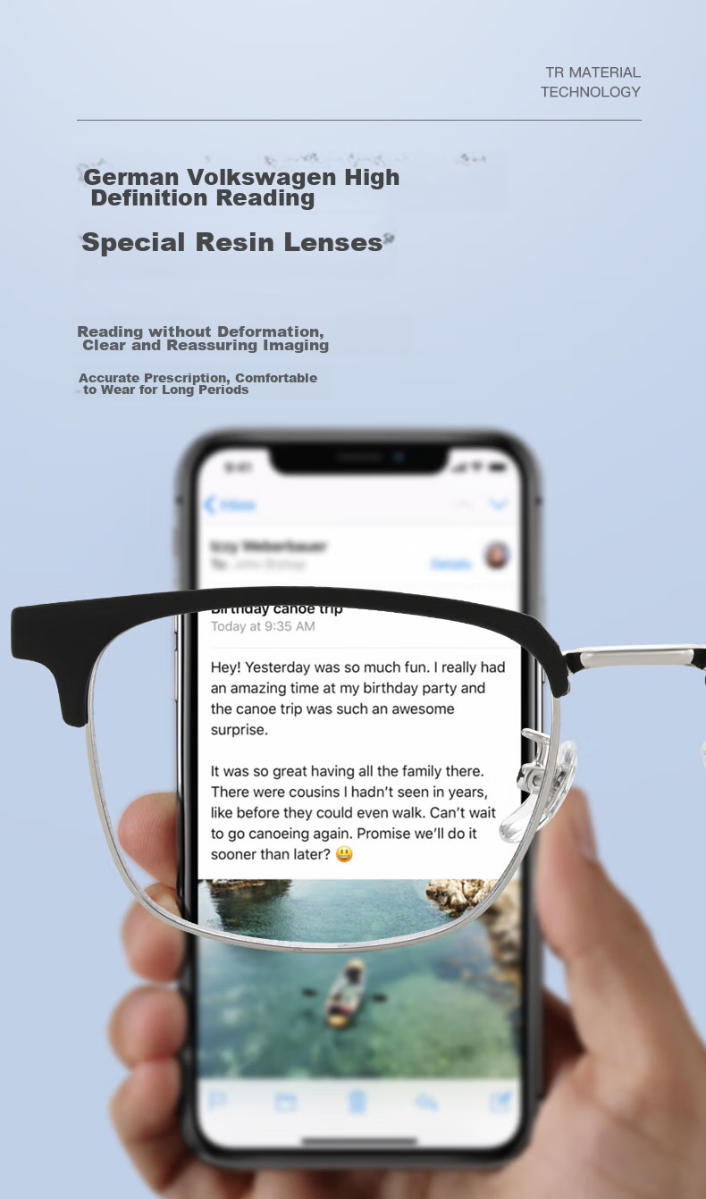 Volkswagen German Imported Brand Reading Glasses, Business Men's High-Definition Anti-Blue Light Glasses for Women, Brand Gift, 607-250 Degrees 7