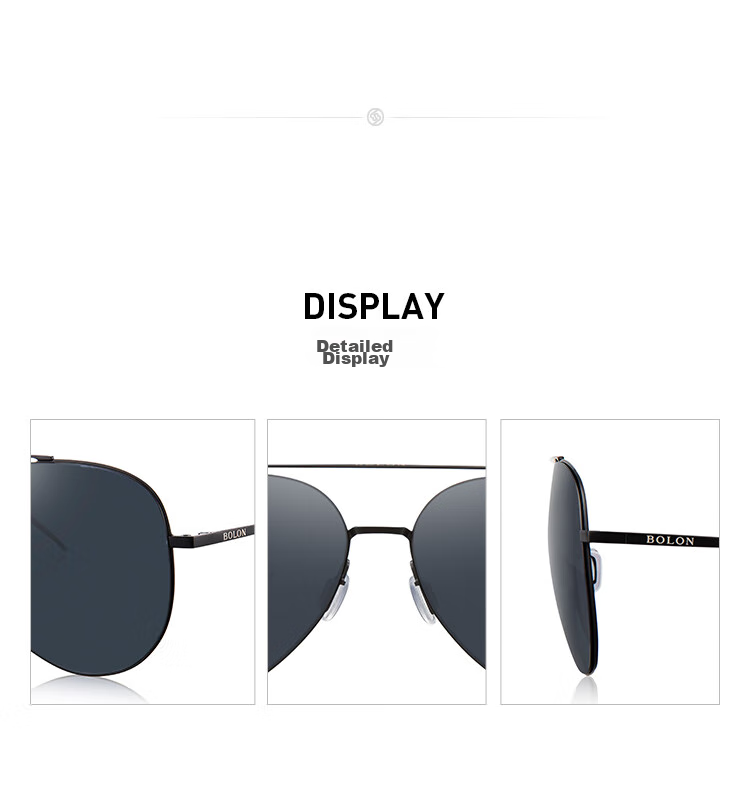 BOLON Aviator Sunglasses, High-Definition Polarized Glasses, Outdoor Driving UV Protection Sunglasses for Men, BL8020D12 11