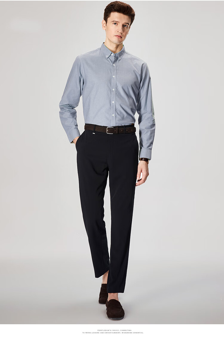 FIRS Men's Long-Sleeve Shirt, All-Season Oxford Cloth, Wrinkle-Resistant, Easy-Care, Breathable And Comfortable Undershirt 13