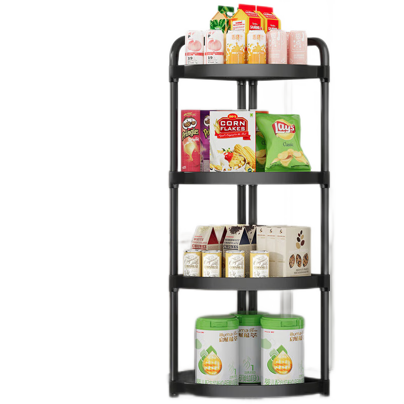 Shunyou Bathroom Storage Rack, Floor-Standing Shower Triangle Shelf, Corner Organizer, Black, Five-Tier, SY-149