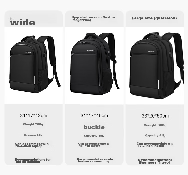 SEPTWOLVES Backpack Schoolbag Shoulder Bag for Men Laptop Bag Travel Business Large Capacity Notebook for Middle And High School Students 15.6 Inch 7
