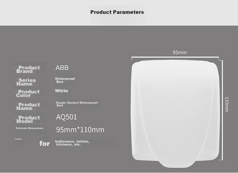 ABB Switch Socket Concealed Panel Waterproof Box White Splash-Proof Box (Installation Requires Removing Socket) AQ501 5