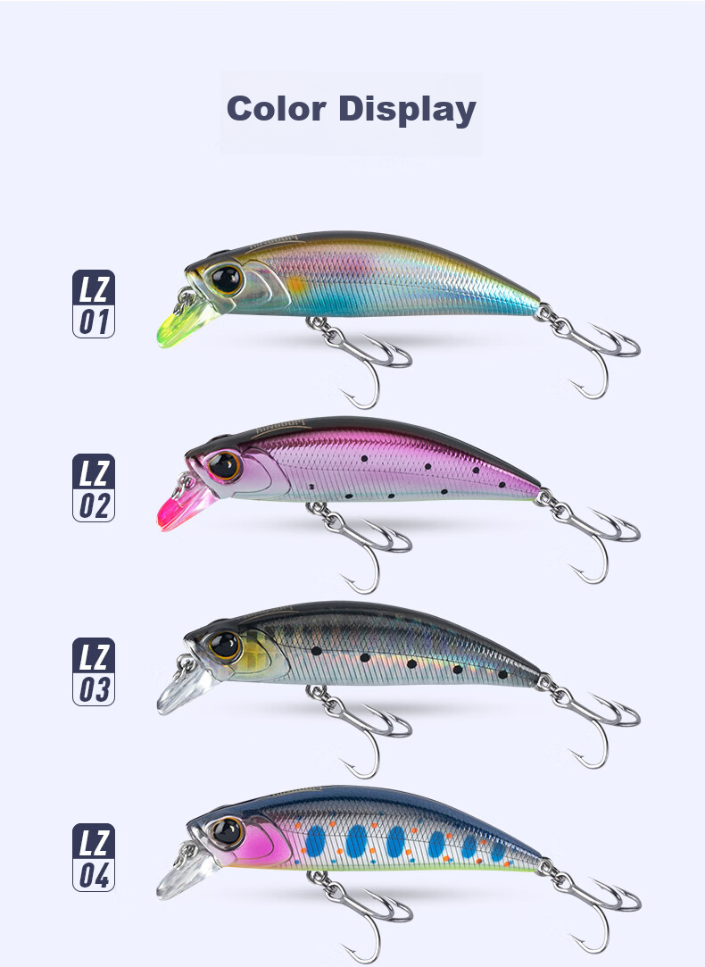 Guowangluya Rice Noodle Sinking Micro Lure Artificial Bait for Freshwater Bass, Bionic Imitation Bait, 3.6g/LZ01 Color 10