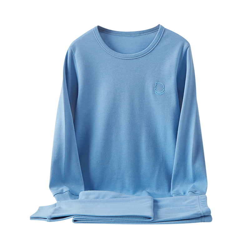 Hengyuanxiang Children's Pure Cotton Underwear Set, Boys And Girls Autumn Thermal Underwear, Thin Warm Base Layer Pajama Set, All-Cotton Sweater