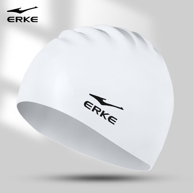 ERKE Silicone Waterproof Swim Cap for Adults, Unisex High-Elastic Ear Protection Comfortable Long Hair Non-Binding Professional Swimming Cap