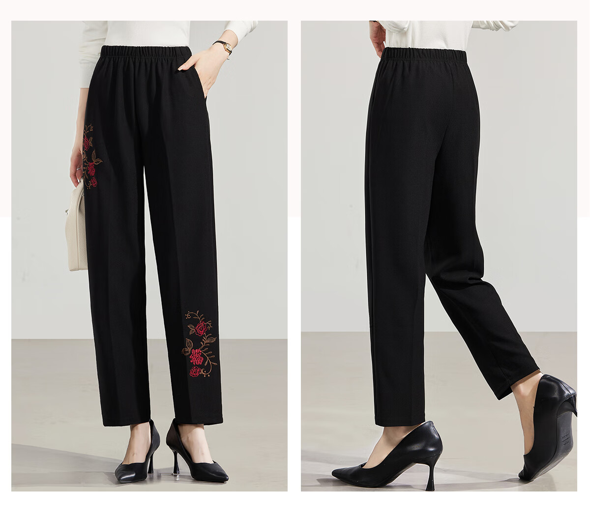 YUZHAOLIN Mom's Pants Spring And Autumn Casual Trousers Middle-Aged And Elderly Women's Straight-Leg Grandmother Pants Y23KK2624 15