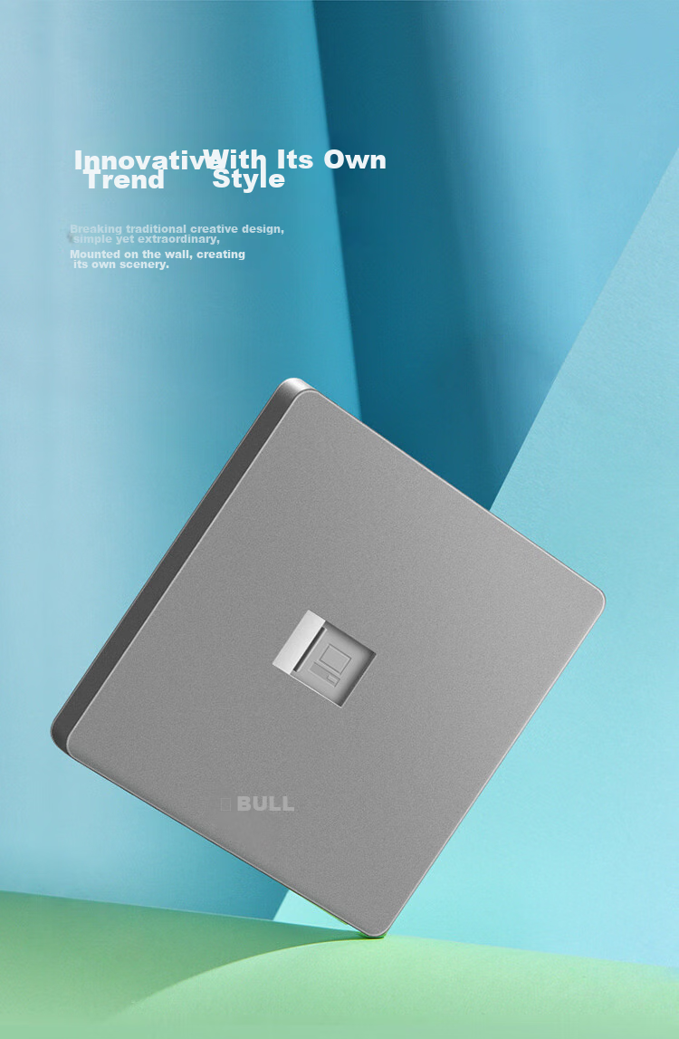 BULL Switch Socket, G12 Series Single-Port Computer Category 6 Socket G12T102B, Space Gray, Concealed Installatio 5