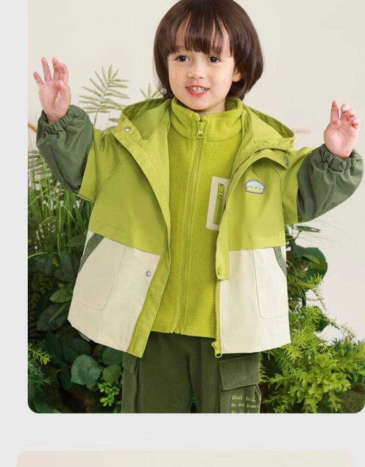 Ciciibear Children's Windbreaker Jacket, Boys' Three-In Autumn Clothing, Baby Fall/winter Fleece Top 17