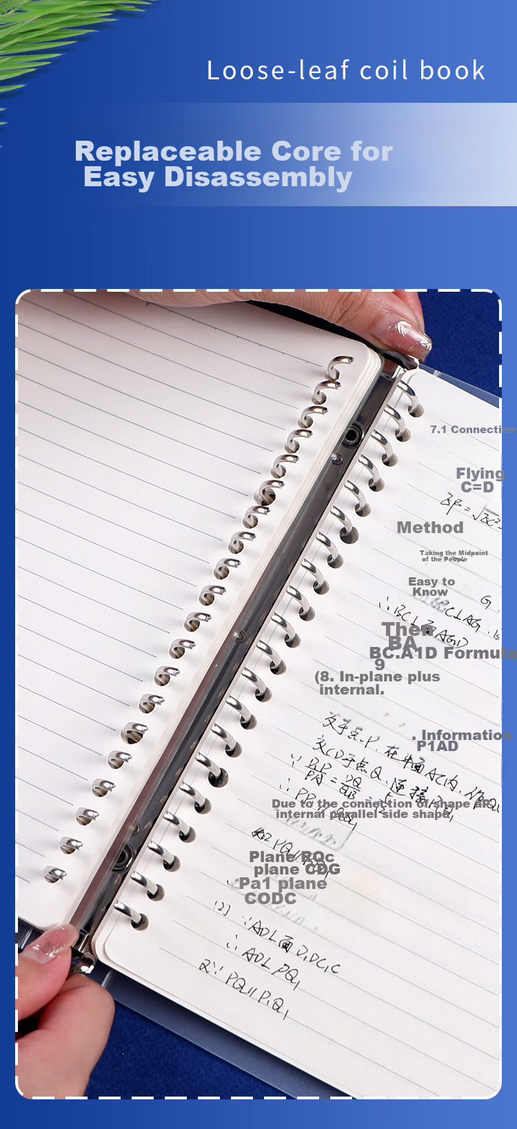 M&G [1 Book/square] A5/60-Page Loose-Leaf Notebook with Removable Pages, White Transparent Cover, Matte Finish, Essential for Middle And High School Students' Homework, Back-To Essential HA5600B 12