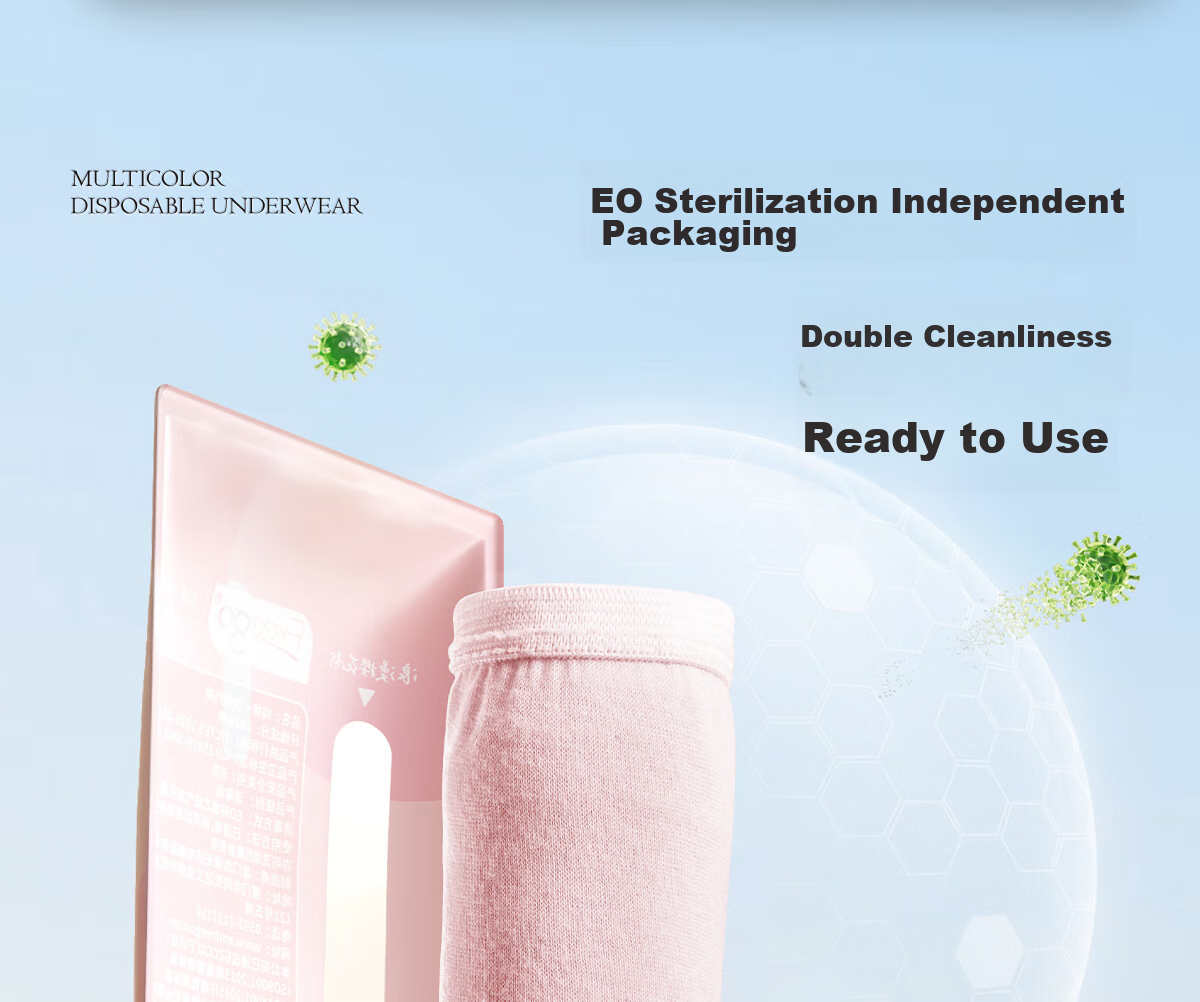 Freego Colored Pure Cotton Disposable Underwear for Women, Sterilized, No-Wash, Daily Disposable, for Pregnant Women, Postpartum, Menstrual Period, Travel, XL Size, 7-Pack 13
