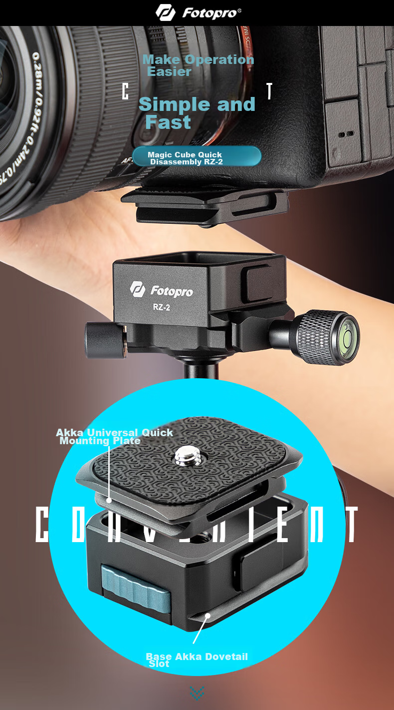 Fotopro RZ-2 Universal Camera Mirrorless DSLR DJI Stabilizer Cube Quick Release Mechanism 1