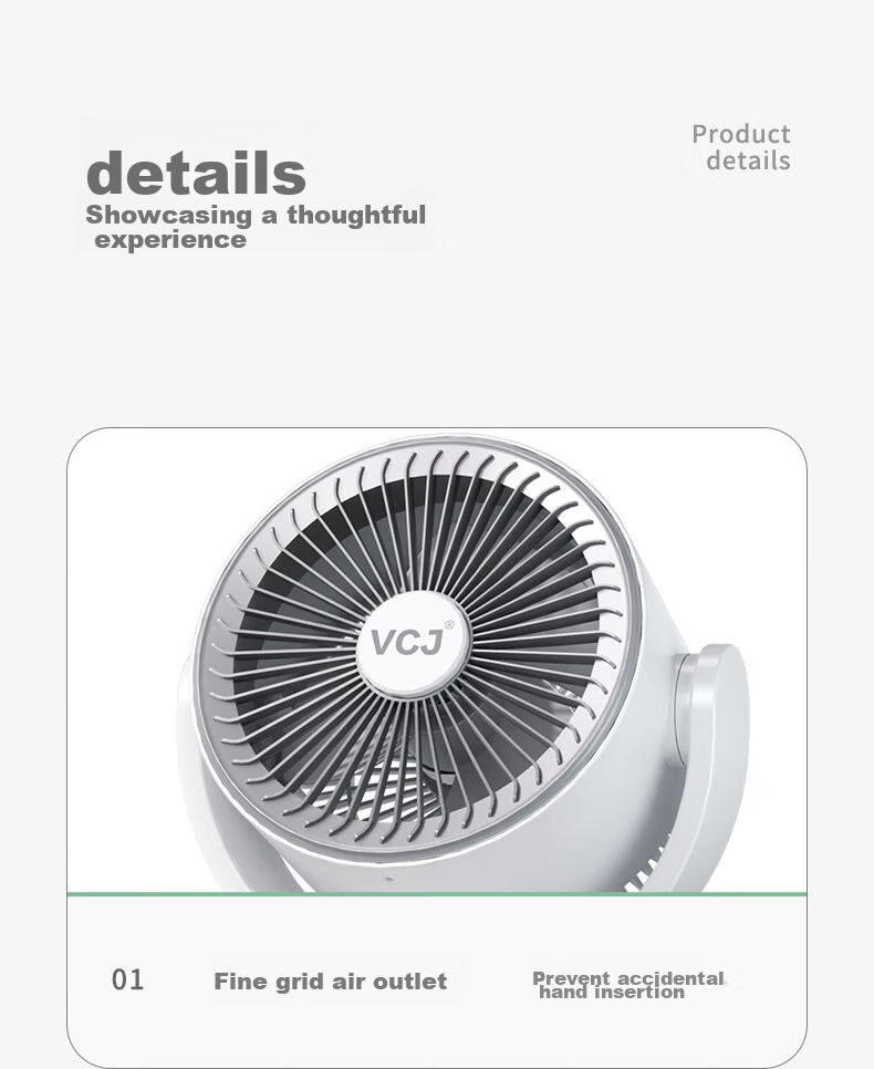 VCJ [German Brand] Air Circulation Fan, Electric Fan for Home Use, Desktop Fan, Energy-Saving, Quiet Operation, Mechanical Knob, Oscillating Head, 3m Cord, DQ212R 17