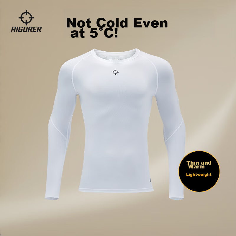RIGORER Men's Compression Shirt, Quick-Dry Running Sports Top, Fitness Training Wear, Yoga Long-Sleeve Shirt for Me