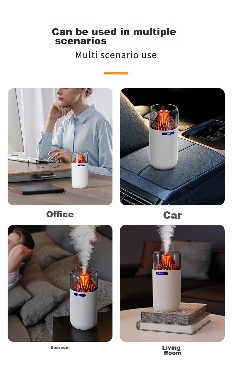 Kelleia USB Humidifier for Car, Bedroom, Quiet Operation, Baby, Office Desk, Large Capacity, Smart Digital Display, Night Light, Large Mist Spray, Power-Off Protection Humidifier, White - Rechargeable Model 13