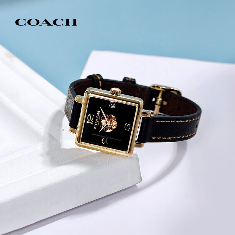 COACH CASS Series Leather Strap Quartz Women's Watch 14503695 Gift/for Gifting