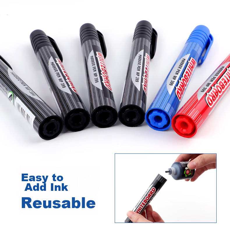 BAOKE MP399 Whiteboard Markers, Black Ink, Office Stationery for Meetings And Teaching, Refillable, 24 Pieces Per Box 6
