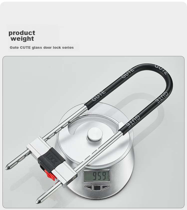 GUTE U-Shaped Lock, Glass Door Lock, Extended Shop Office Double Door Padlock, Bicycle Lock 10