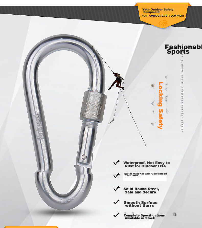Golmud Safety Hook Carabiner, Main Lock for Dog Leash And Key, GM901 Spring Clip 7cm * 2 Pieces 3