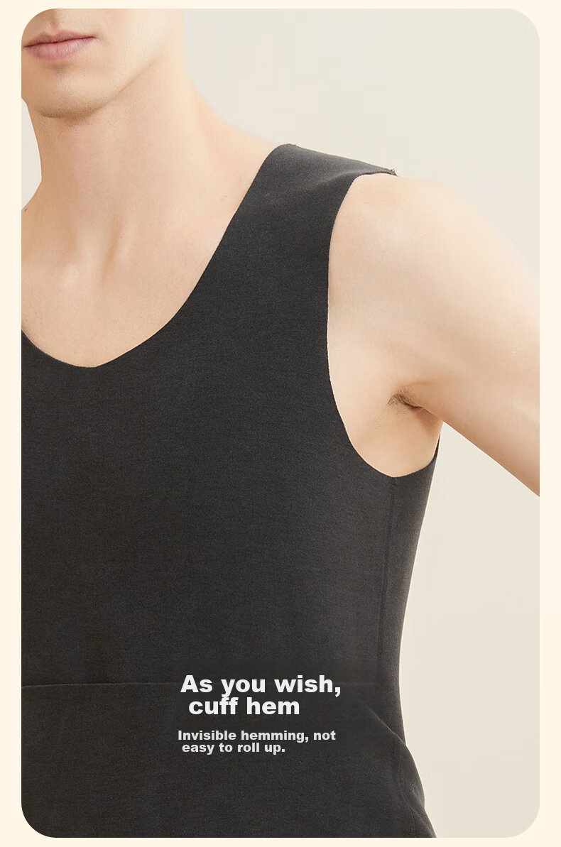 MiiOW [De Rong Heat-Raising 8.2°C] 2026 New Seamless Warm Vest for Men, Antibacterial Undershirt Sleeveless V-Neck 13