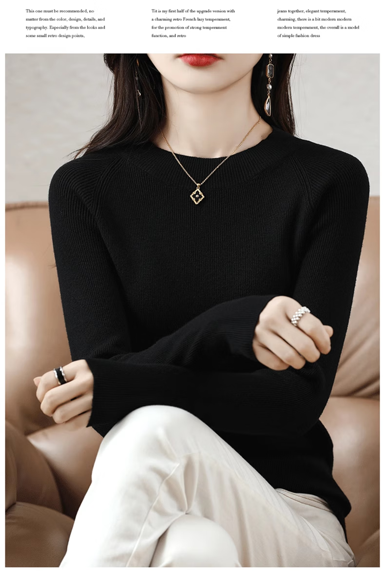 YUZHAOLIN Round Neck Base Layer for Women, Elegant Inner Wear, Slim-Fit Knitted Sweater, New Style for Spring, Autumn And Winter 2025 15
