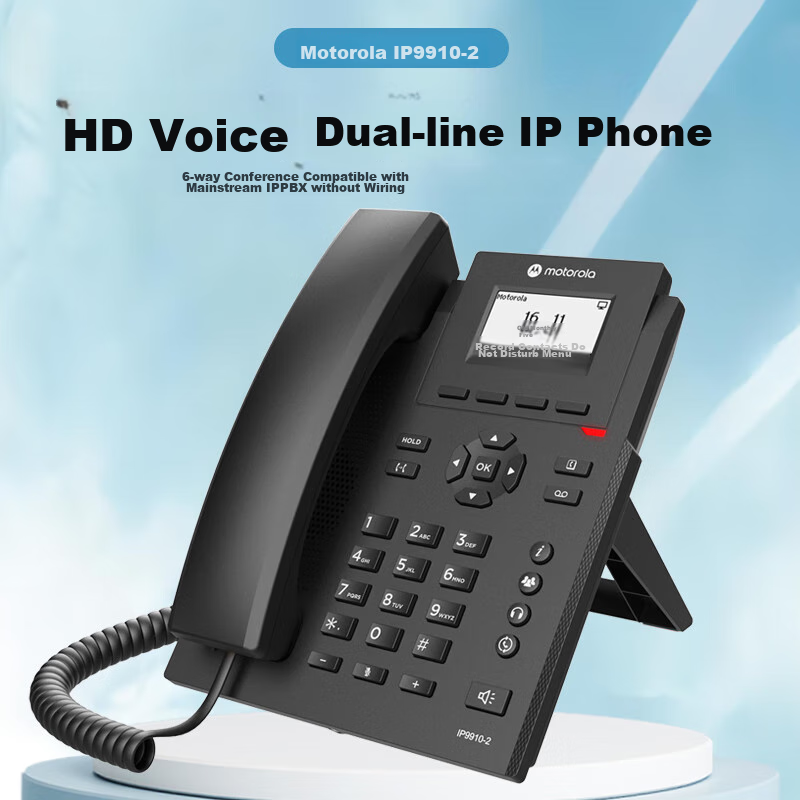 Motorola IP9910-2 IP Phone, Network Phone with 100Mbps VOIP, Landline SIP Phone, Office Fixed-Line Telephone, Internal Intercom, Compatible with Mainstream IPPBX