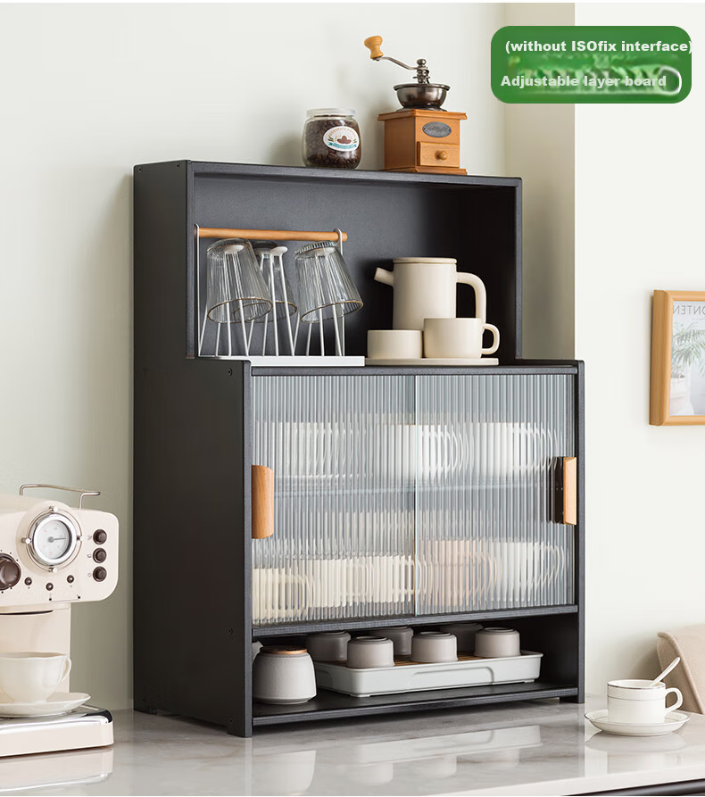 Laozhujiang Multi-Layer Desktop Cup Holder, Kitchen Countertop Storage Rack, Water Cup Organizer Cabinet, Tableware Storage Shelf, Table Seasoning Rack, 45cm Long 18