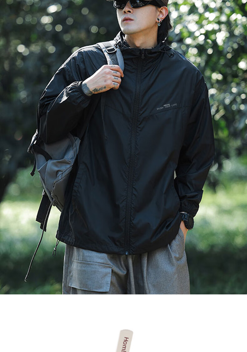 Homlean Sun Protection Jacket for Men, Spring And Summer Ice Silk UV-Resistant Lightweight Breathable Outdoor Sun Protection Coat F001 White M 10