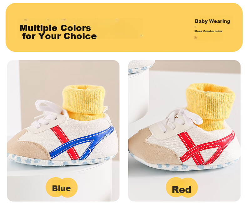 LAXIALIYA Baby Shoes, Infant Footwear, Newborn Shoes And Socks, Pre-Walking Shoes, Toddler Walking Shoes for Boys, Cotton Shoes, 0-1 Year Old, Spring And Autum 9