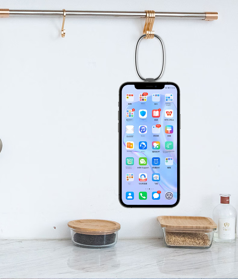 ESCASE Phone Stand, Foldable Metal Ring Clip, Adhesive Portable Lazy Support Bracket, Adjustable, Suitable for Samsung/OPPO/Honor Etc., Rose Gold, MDF-02 4