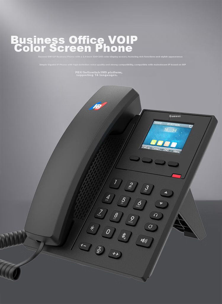 Guowei GW8A Landline Telephone Wall-Mounted Phone Hotel Breadboard Small Handset Battery-Free Desk And Wall Dual-Use One-Key Dialing for Home And Office Use Black 1