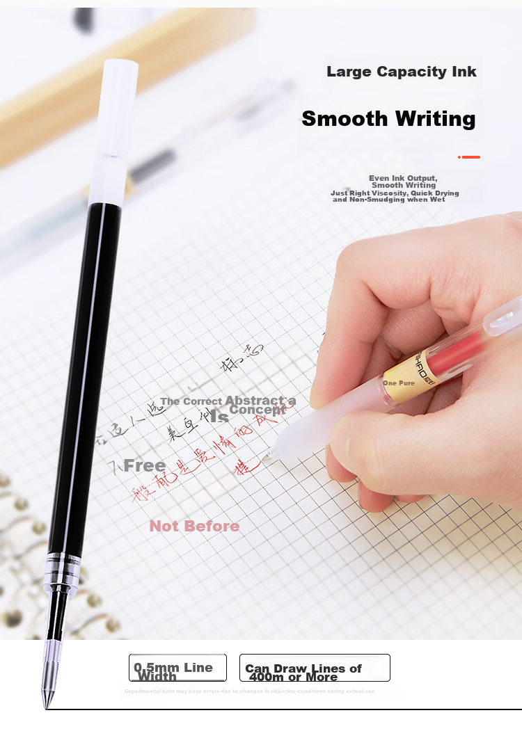 AIHAO [Back to School Essential] Retractable Gel Pen, 0.5mm Bullet Tip, Black, Soft Rubber Grip, Business Office Large Capacity Signing Pen X97 5