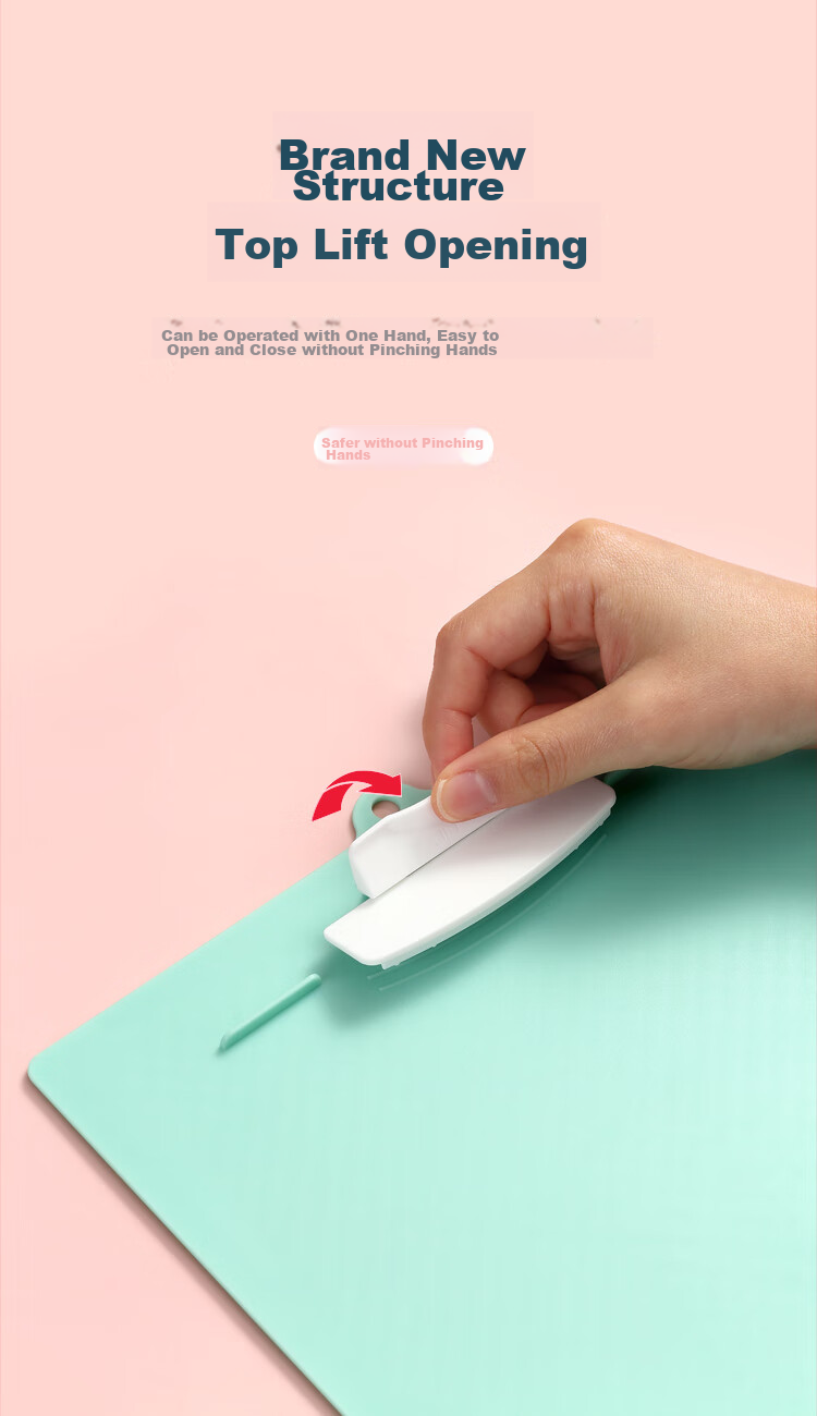 COMIX Writing Clipboard A4 Full Plastic Vertical Pink Single-Hand Open/Close with Built-In Pen Holder, Hanging, Graduated Scale, Lightweight Portable Meeting Clipboard, Essential for Back-To Season for Students 3