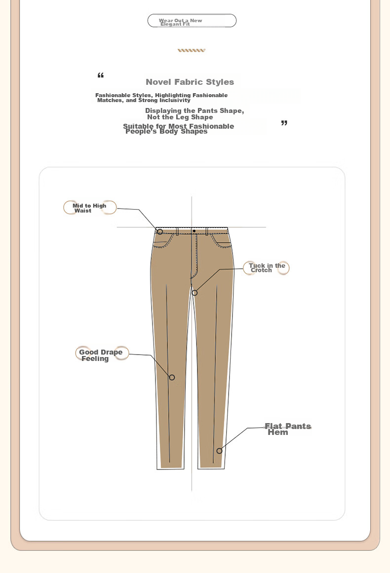 ROMON [Wrinkle-Free, Easy-Care] Men's Dress Pants, High-Waist Business Trousers, Casual Straight-Leg Pants 6